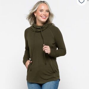 Olive Cowl Neck Sweater